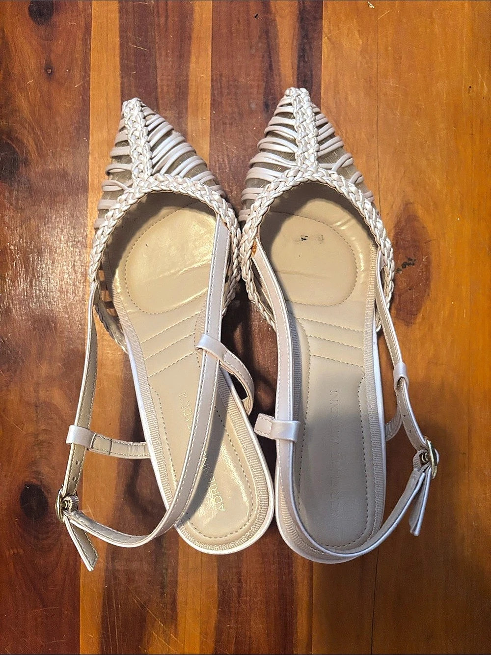 Adrienne Vittadini Braided Strap Sandals in Silver